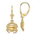 thumbnail image 1 of FB Jewels 14K Yellow Gold Crab Leverback Earrings High Polish and 2D, 1 of 3