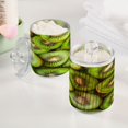 thumbnail image 5 of WOBOGO Kiwi Fruit Pattern Transparent Plastic Jar 4pcs Cotton Swabs Balls Pads Floss Stick Dispenser Bathroom Vanity Storage Organizer, 5 of 7