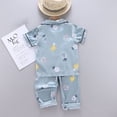 thumbnail image 2 of Kids Toddler Girls Boys Satin Pajamas Set Summer 2 Piece PJs Sets Button Down Short Sleeve Shirt Top with Long Pants Sleepwear Outfits, 2 of 10