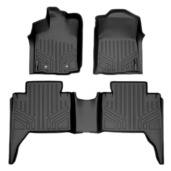 SMARTLINER 2 Rows Custom Fit Floor Liners Compatible with 2016 - 2017 Toyota Tacoma Double Cab (Gasoline)