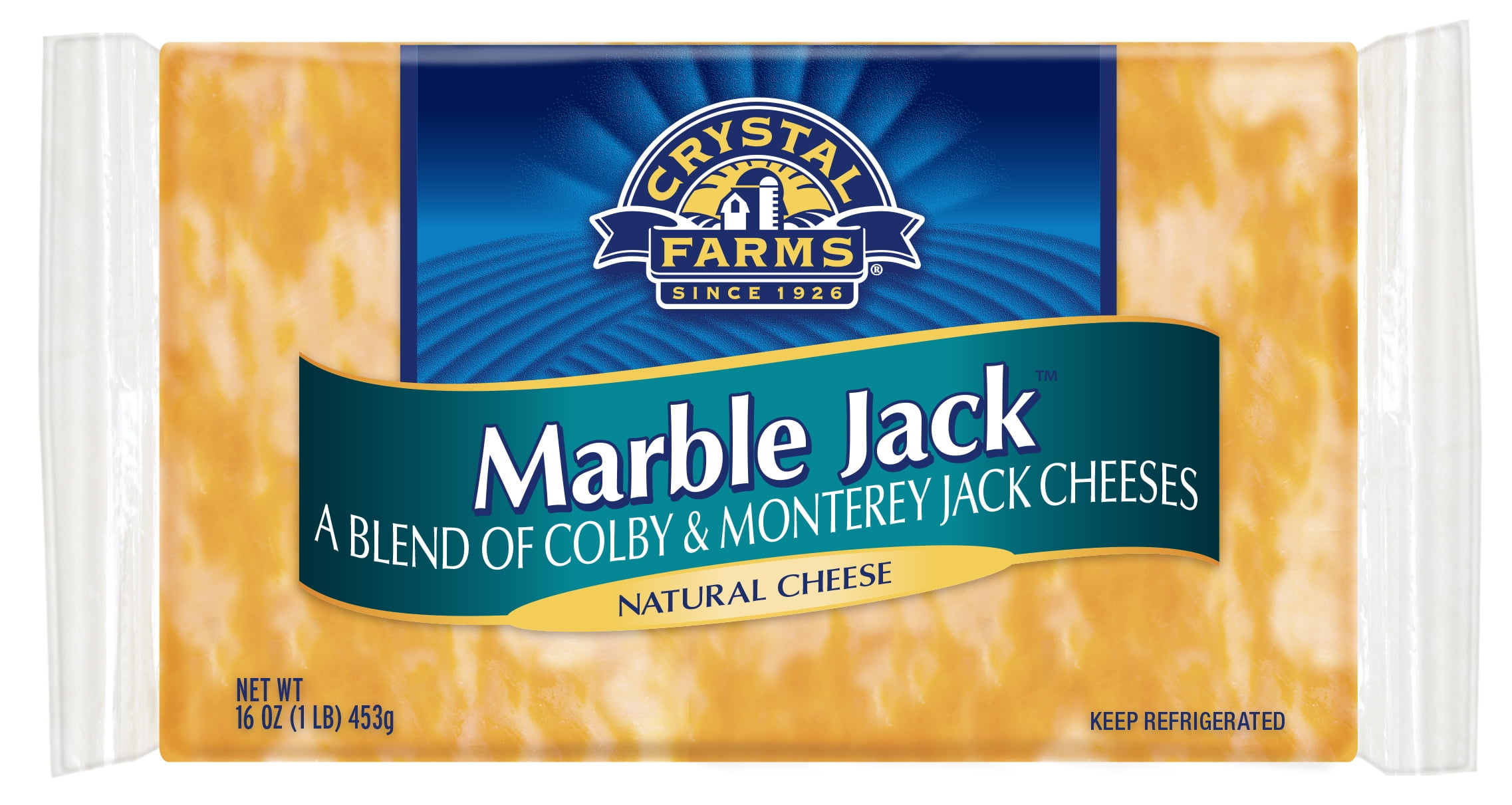 Crystal Farms Marble Jack Cheese, 16 Oz.