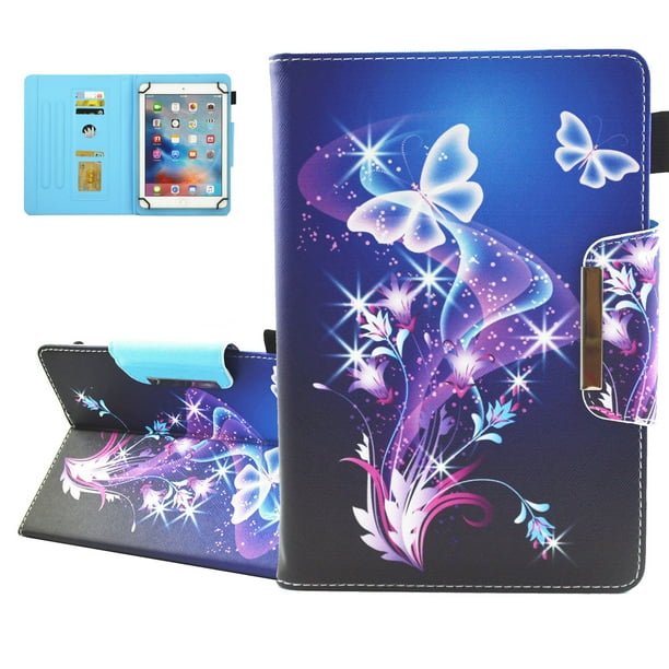 Universal Case For 8 8 3 8 4 In Tablet Slim Stand Wallet Case For Samsung Galaxy Tab A E S 4 3 Lenovo Tab M8 E8 2 3 4 Huawei T1 T5 M2 M3 M5 Hd 8 Android Tablet 8 8 3 8 4 Inch Purple Butterfly Walmart Com