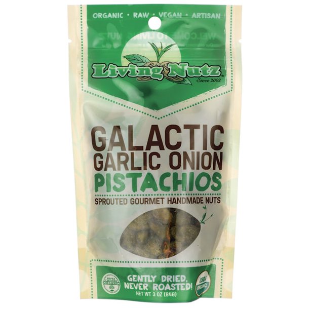 Living Nutz Galactic Garlic Onion Pistachios 3 oz Pkg
