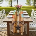thumbnail image 4 of Texas Star Vintage 70 Inch Table Runner, Berry Yellow Brown Wooden Farmhouse Dresser Scarf Cotton & Linen Tablerunner for Dining/Kitchen Island/Holiday Party Décor 13" x 70", 4 of 9