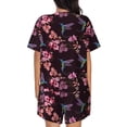 thumbnail image 6 of Uemuo Humming Bird And Tropical Pattern Women's Short-Sleeved Pajama, Button-Front Loungewear, 2-Piece Summer Sleepwear, Elastic Drawstring Shorts-4X-Large, 6 of 7