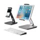 thumbnail image 4 of Aluminum Tablet Stand, iPad Stand 360° Rotating Commercial Tablet Holder for 4-14 inch Tablets/Smartphones for iPad iPhone Samsung Kindle Cell Phone Stand (Black), 4 of 5