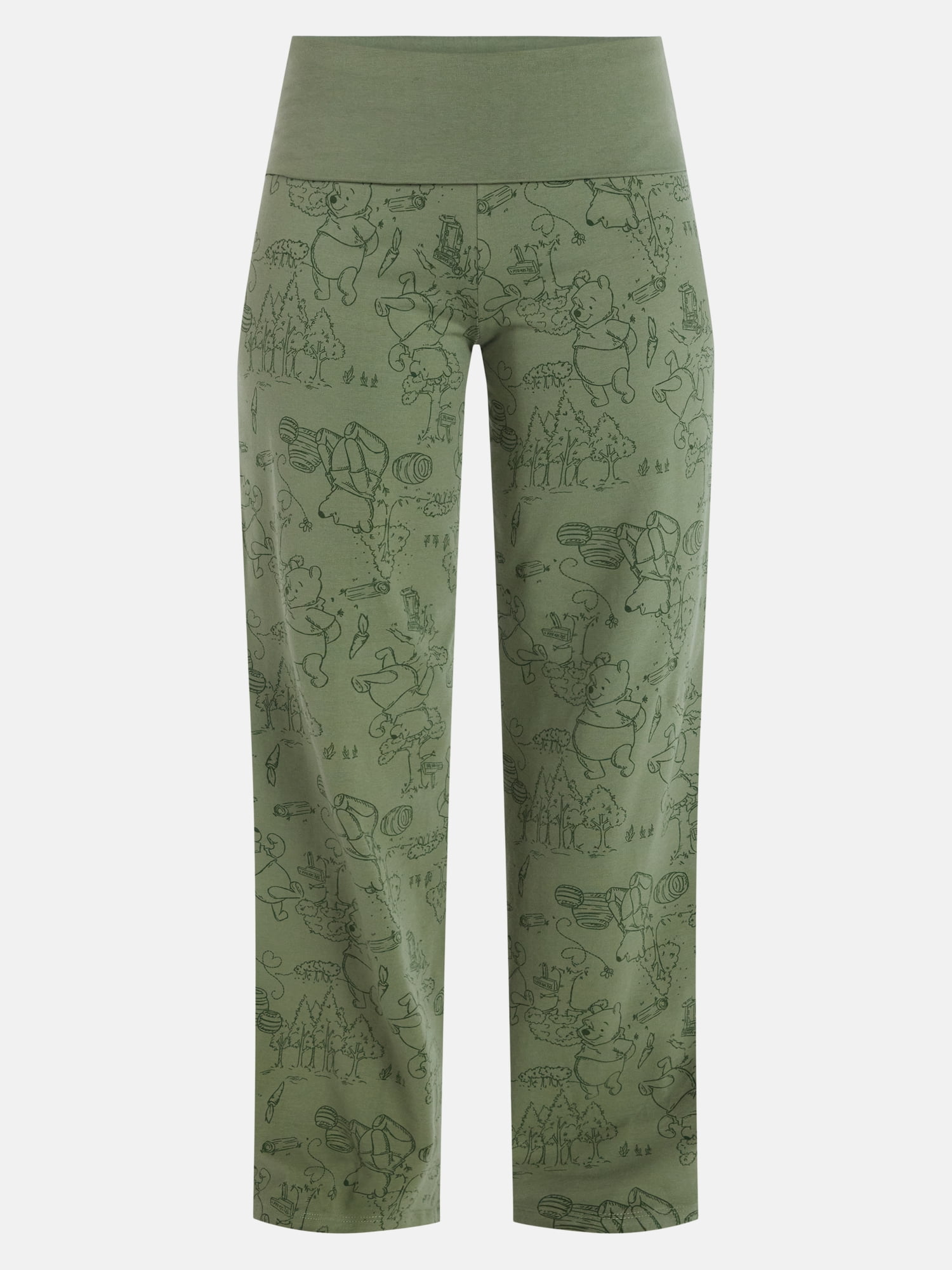 Winnie the Pooh Women’s Wide Leg Foldover Pants, Sizes XXS-XXL