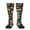 2 Black-2, variant on Teeth print thigh-high socks, crafted for both men and women with a stretchy, high-opaque design perfect for daily wear