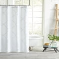 thumbnail image 2 of Peri Home Lattice White Shower Curtain, 72" x 72" Elegant Chenille Trim in a Lattice Pattern, 100% Cotton, 2 of 5