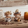 thumbnail image 6 of Ihvewuo 2pcs Coffee Highland Cow Figurines Decor Coffee Cow Desk Decorations Gnomes Scottish Resin Statue Calf for Home Garden Kitchen Office Tiered Tray Table, 6 of 11