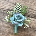 thumbnail image 2 of Sunxin Sky-Blue Fabric for the Bride and Groom, Corsages, Rose Flower Buds, Silk Flowers Before Marriagefabric Bridal and Groom Corsage Rose Small Bud Silk Flower Before Wedding, 2 of 2