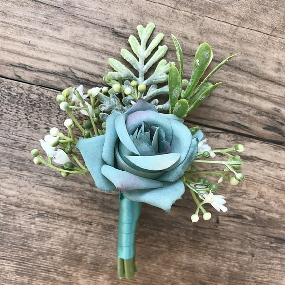 Veeogra Big Sale,Fake Roses,Wedding Flowers,Fabric Bridal And Groom Corsage Rose Small Bud Silk Flower Before Wedding,Gifts for Women,Artificial Flowers,Sky Blue