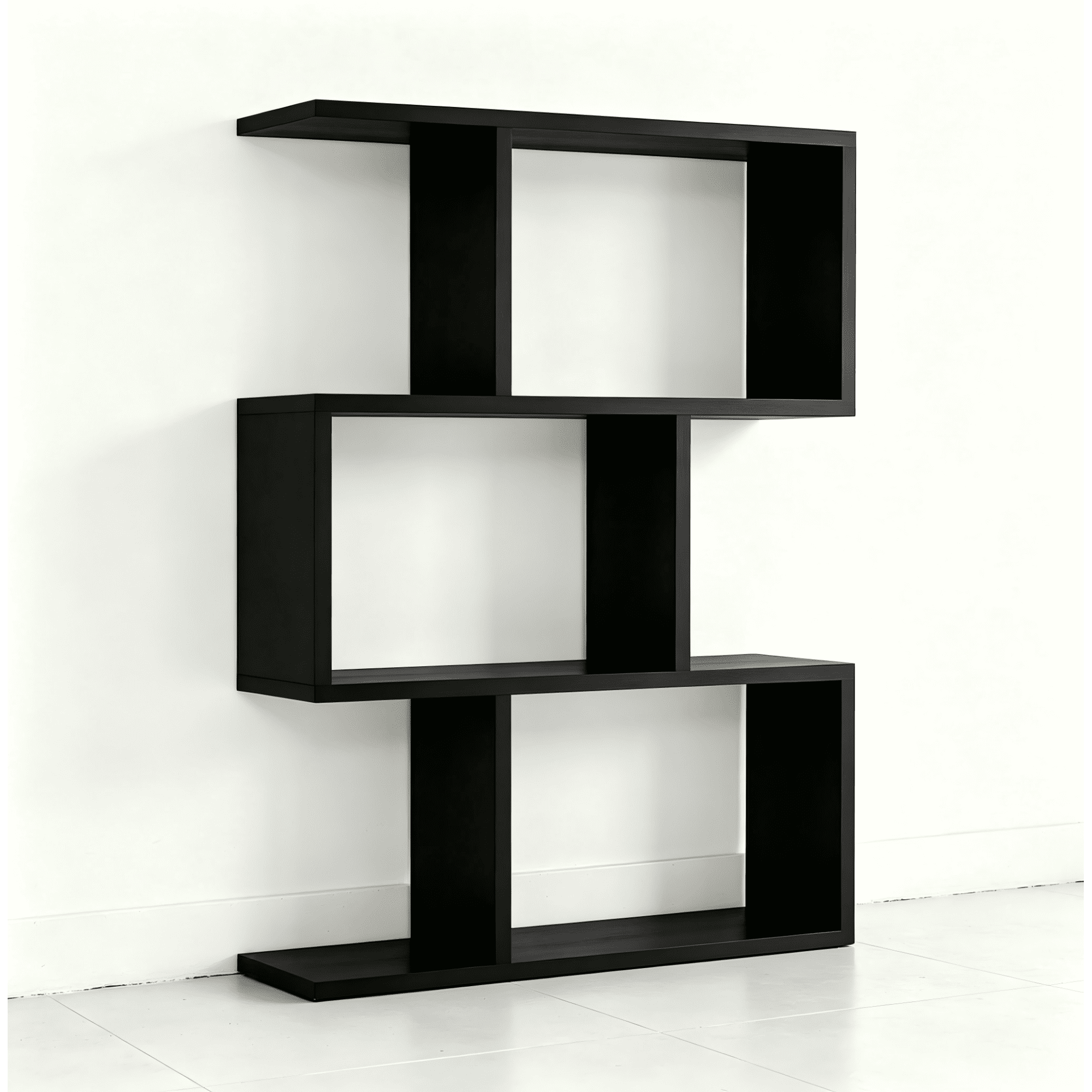 Leumius 3-Shelf Bookcase,Freestanding Book Shelf, Home Office Bookcase, Storage Shelving Unit for Bedroom, Living Room,Black