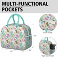 thumbnail image 6 of Lunch Bag Lunch Box for Women Reusable Insulated Lunch Bags,Water-Resistant Coloful Sweet Ice Cream Cooler Lunch Tote Bag, Large Capacity for Work Travel Picnic, 6 of 6
