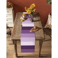 thumbnail image 5 of ERUNPONLY Purple Ombre Table Runner - 90 Inch Long Modern Abstract Art Farmhouse Striped Cotton and Linen Blended Dress Scarves Farmhouse Table Runner for Kitchen Dining, Coffee Table, 13" x 90", 5 of 8