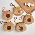 thumbnail image 4 of New Cartoon Small Gift Headphone Bag Charm Kapybara Coin Purse Keychain Charm Plush D, 4 of 8