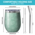 thumbnail image 5 of Floral 12oz Stainless Steel Insulated Wine Tumbler with Lid and Straw – Double Wall Vacuum Mug for Hot & Cold Drinks, 304 Steel Interior, Sweat-Free Design,Thanksgiving,Christmas, Spring,Flower, 5 of 5