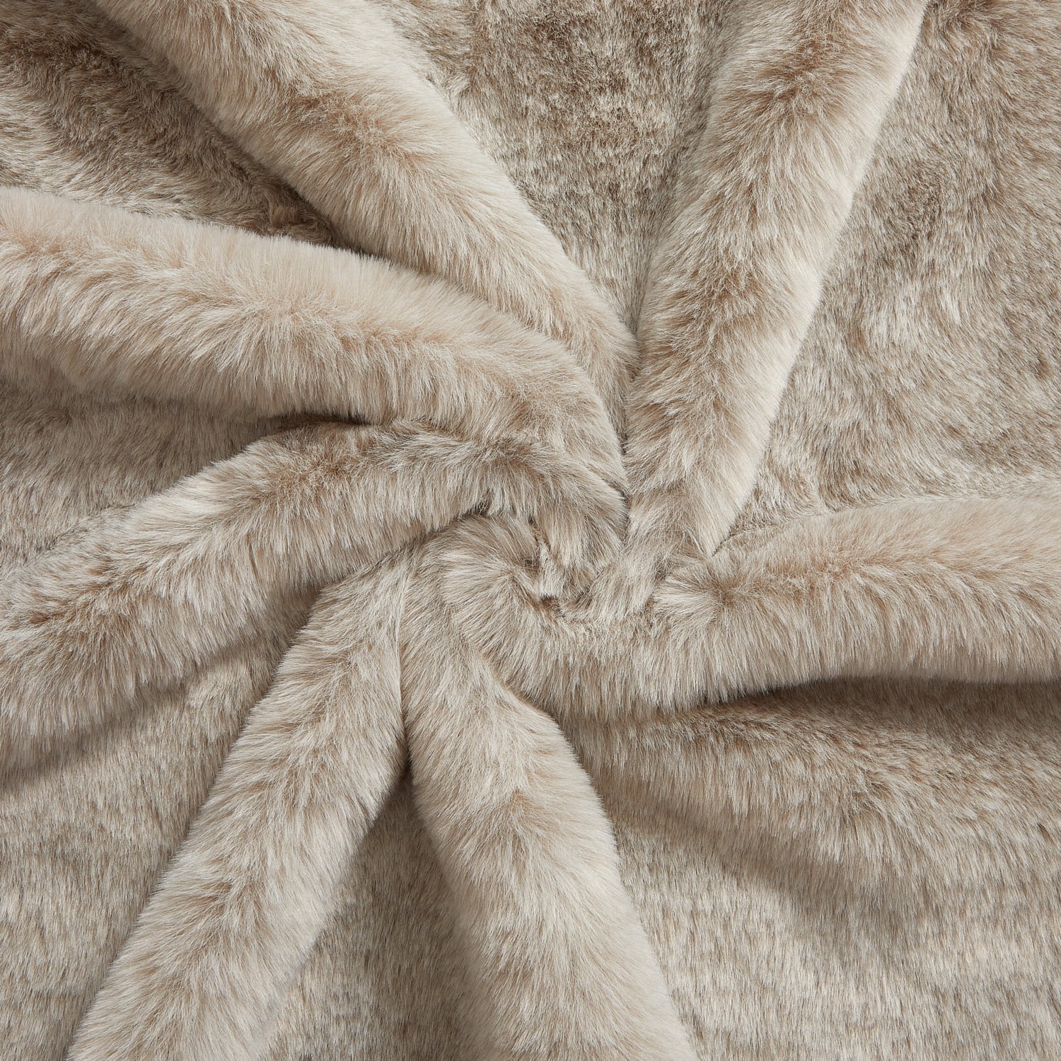 Cozy Haven Luxury Heathered Cationic Faux Fur Oversized Couch Throw Blanket, Beige, 50 x 72 in