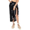 thumbnail image 3 of HAPPY BAY Women's Beachwear Summer Bikini Wraps Beach Wrap Swimwear Coverups Sarong Swim Cover up Skirt Bathing suit Swimsuit Pareo for Women One Size Black, Leaves, 3 of 5