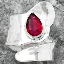 Desiregem Adjustable - Lab Created Ruby 925 Sterling Silver Adult Women Ring s.6 Jewelry SDR152160