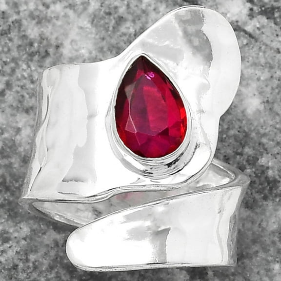 Desiregem Adjustable - Lab Created Ruby 925 Sterling Silver Adult Women Ring s.6 Jewelry SDR152160