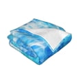 thumbnail image 3 of YFYANG Lightweight Warm Flannel Blanket, Abstract Blue Texture Throw Blanket for Bed, Sofa, Travel, Camping, 80"x60", 3 of 7
