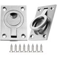 thumbnail image 1 of Poignée de Tiroir 2 Pcs, Poignée de Casier en Acier Inoxydable Poignées de Bateau Poignée Encastrée avec 8 Vis 64 x 46mm, 1 of 5