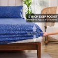 thumbnail image 4 of King Size Bed Sheets Set PC Soft Cooling Thread Count Microfiber Printed Sheet Deep Pocket Breathes Better Machine Washable Tropical Palm Tree Fronds Patterned Double, 4 of 6