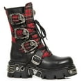 thumbnail image 2 of New Rock 391T-S1 Black Leather Tartan Gothic Boots 39, 2 of 6