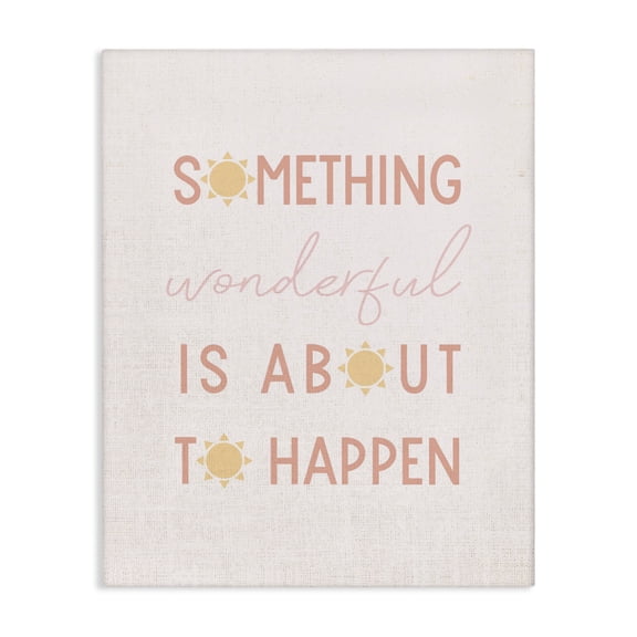 Stupell Industries Farmhouse Something Wonderful Soft Pink Sun Typography Canvas Art, 24 x 30, by Lil' Rue