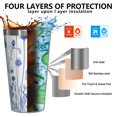 thumbnail image 3 of 16oz Tumblers Blue Flowers Stainless Steel Vacuum Insulated Double Wall Travel Tumbler Cups Mug with Lid and Straw,Cleaning Brush for Coffee,Tea, 3 of 4