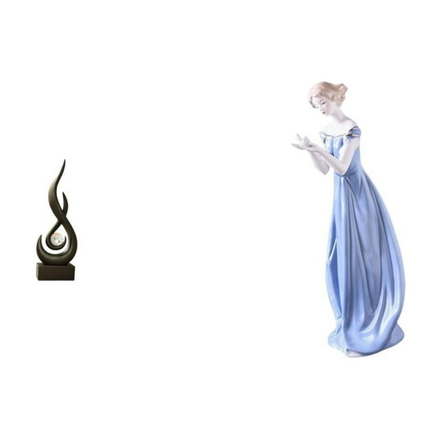 Escultura abstracta de resina con forma de llama y figura femenina de . Adorno de arte moderno para sala de estar, estante, armario o escrito