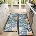 thumbnail image 4 of Kitchen Rugs Sets Of 2,Pioneer Flower Floral Print Pattern Anti Fatigue Kitchen Mat Rugs Non Slip Washable,Decorative Kitchen Floor Mats for Kitchen,Sink,Laundry,17"x47"+17"x47", 4 of 5