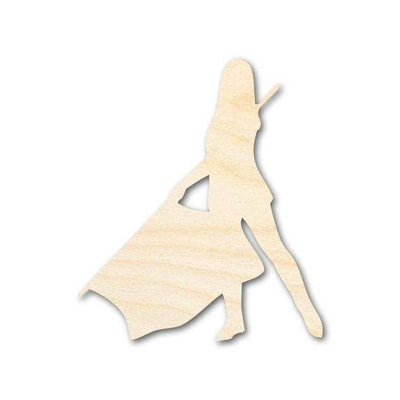 Unfinished Wood Color Guard Shape | DIY Craft Cutout 5" / 1/2"