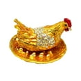 thumbnail image 3 of yuksok Chicken Trinket Box Jewelry Organizer 6.5x4.5cm for Birthday Gift Home Decor Golden Base, 3 of 9
