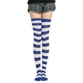 thumbnail image 2 of harmtty Sweet Women Stripe Thigh High Over The Knee Stockings Stretch Long Cosplay Socks, 2 of 8