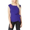 thumbnail image 2 of maison Jules Womens Tie Front Pullover Blouse, Purple, Small, 2 of 2