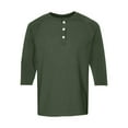 thumbnail image 7 of SAATLERI Mens Shirts Casual Slim Fit Henley Raglan Shirt Stretch Button Down Baseball Men's T-Shirts, 7 of 7