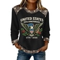 thumbnail image 4 of Summer Tops,Womens National 250th Anniversary Celebration Top, Long Sleeve Printed Round Neck Sweatshirt, Soft Casual Style, Spring Streetwear, America 1776-2026 Anniversary Milestone, 4 of 8
