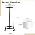 thumbnail image 2 of 4 Pcs Ceramic Coffee Mugs Set with Black Metal Stand – 10 Oz Stackable Espresso Cups with Handles, Microwave & Dishwasher Safe, Space‑Saving Modern Kitchen Decor, 2 of 5