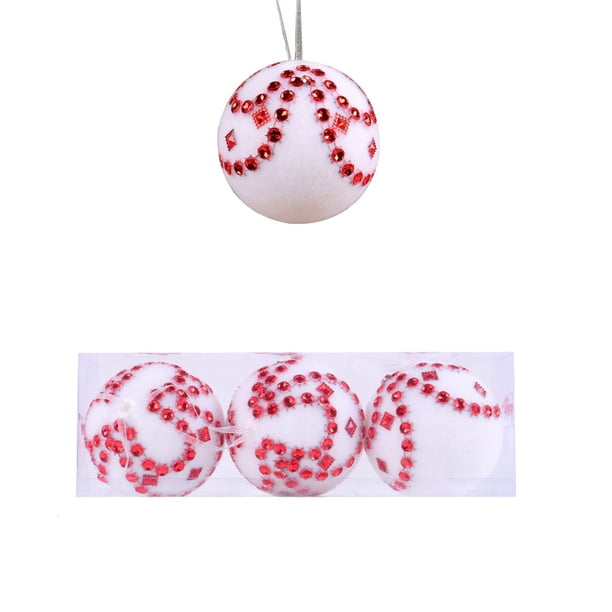 Bolas navideñas de 3 piezas, bolas decorativas, decoraciones colgantes navideñas, diseño de ambiente festivo, material de espuma