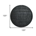 thumbnail image 4 of HomeRoots 511048 10 ft. Black Wool Hand Woven Stain Resistant Round Area Rug, 4 of 5