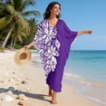 thumbnail image 3 of XYZCANDO Polynesian Flowers Kaftan Dresses Plus Size Swimsuit Coverup Summer Bathing Suit Caftan Loungewear Beach Dress Bikini Cover Up Oversized Beach Robe Hawaiian Dresses Flowy Resort Wear, 3 of 7