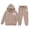 Z4 Khaki, variant on Krdevn Kids Unisex Solid Color Hoodie & Jogger Set Warm Pullover Sweat Suit,2-3 Years
