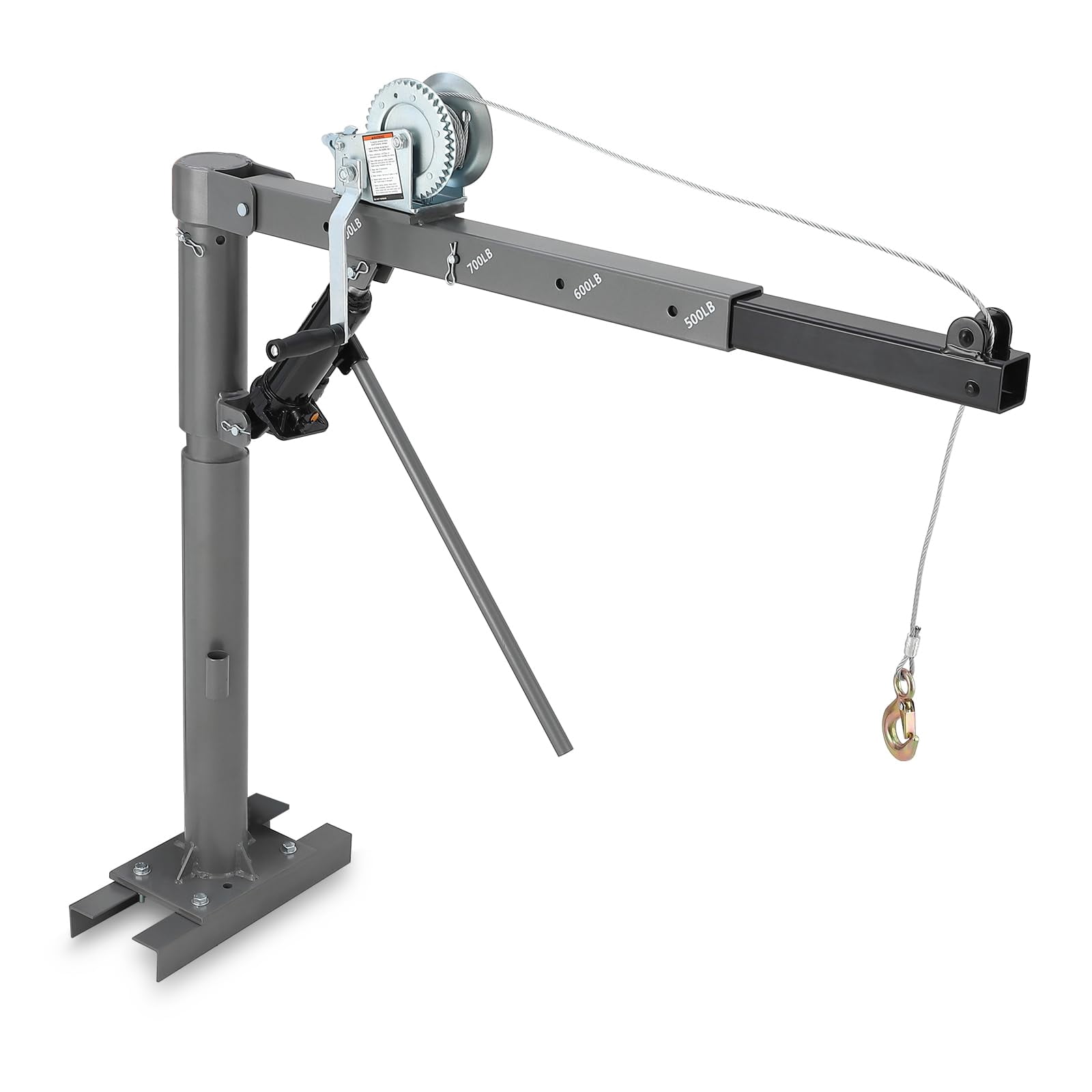 Truck Crane Hoist with 1000 lbs Capacity, Hydraulic Hitch-Mount Truck Crane with Four Capacity for 500 lbs/600 lbs/800 lbs/1000 lbs for Lifting Goods in Truck (Non-Electric)