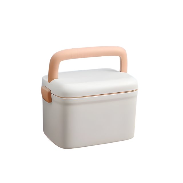 Caja de plástico para almacenamiento de pastillas pequeñas, doble capa, colorida, para el hogar, jardín de infantes, universidad, funda para Ayudas para vestirse con gancho de botón Blanco Vogacara CE014091-03B
