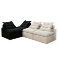 thumbnail image 6 of Armless Modular Sofa in Beige Corduroy / Good for Reading, Saves Room Space, 6 of 6