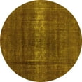 thumbnail image 1 of Ahgly Company Indoor Round Oriental Yellow Industrial Area Rugs, 5' Round, 1 of 4