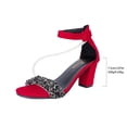 thumbnail image 5 of DIVVce Rhinestone Embellished Block Heel Sandals For Women Open Toe Adjustable Ankle Buckle Footwear, 5 of 8