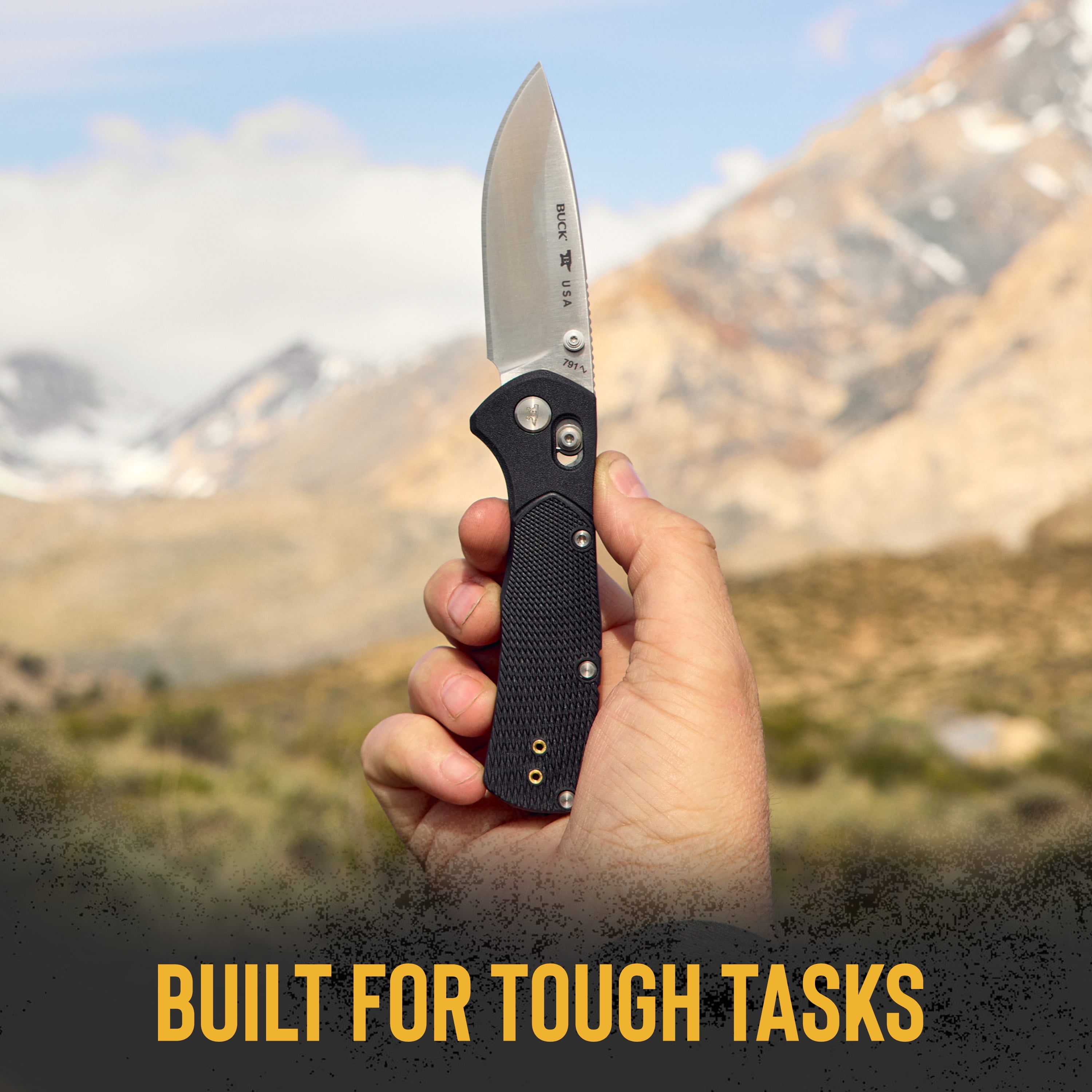 Buck Knives 791 Range Pro Folding Pocket Knife, EDC Knife, 3-3/8” Drop Point Blade, Black, 2.9 oz